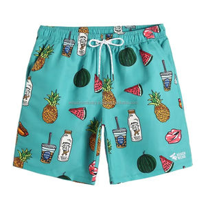 กางเกงขาสั้นของผู้ชายกางเกงขาสั้นแบบแห้งเร็วคุณภาพพรีเมี่ยมพร้อมเอวยางยืดดีไซน์สีทึบใหม่ - Product Image 1