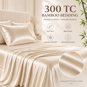 Colección de Ropa de Cama de Bambú Ivory 300 TC, Sábanas Ultra Suaves para un Sueño Sereno |   Sábanas de Lujo Frescas, Transpirables y con Control de Humedad - Product Image 6