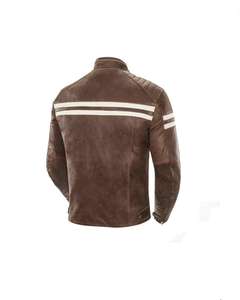 Veste en cuir véritable, veste en cuir de motard, veste en cuir de mouton noir vieilli style vintage Route 66, vente en gros, sur mesure - Product Image 4