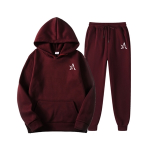 OEM Men's <b>Oversized</b> 2-Piece Tracksuit Heavyweight Hoodie & <b>Sweatpants</b> with Customizable Logo Print High Streetwear - Product Image 1