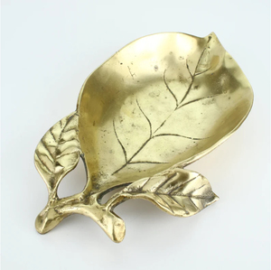 Plateau de service en aluminium moulé finition bronze, nouveau design, en forme de feuille, pour noix et chocolat, le plus vendu - Product Image 2