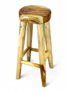 Silla Alta de Madera de Teca de Grado Comercial al por Mayor con Asiento de Cuero para Hotel, Restaurante, Cafetería, Fabricante de Muebles de Bar - Product Image 4