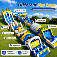 Parcours d'obstacles gonflable commercial, aire de jeux extérieure personnalisée, parc de divertissement de qualité commerciale, PVC de qualité supérieure, taille géante, capacité de 150 personnes pour les événements