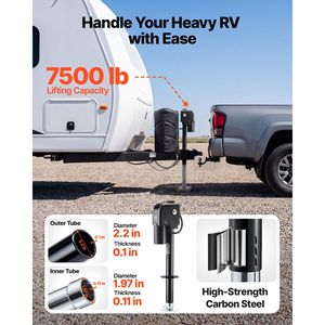 Sollevatore Elettrico per Rimorchio da 7500 Libbre con Luce LED e Copertura Protettiva Impermeabile per Accessori Esterni di Camper e Roulotte - Product Image 2