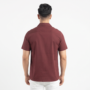 <b>Men</b> Boxy Fit Short Sleeve Camp Collar Cotton Casual Button Down <b>Shirt</b> Solid Color Cotton <b>Shirt</b> For <b>Men</b> - Product Image 2