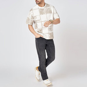 Good Quality Heavyweight 280gsm Polyester Cotton Oversized Drop Shoulder O-neckline Short Sleeve T-<b>shirt</b> Custom t <b>Shirt</b> - Product Image 4