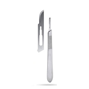 100 lames Dermablade emballées individuellement + 1 couteau scalpel en acier à haute teneur en carbone, stériles, à usage unique, tranchantes, chirurgicales - Product Image 2