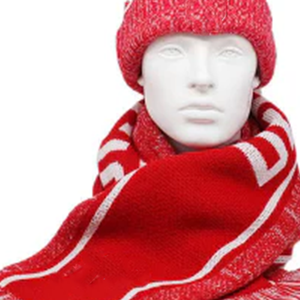 ชุดผ้าพันคอและหมวกอะคริลิค Delta Sigma Theta Crimson Crest Jacquard ปักลายหรูหรา สำหรับชมรมนักเรียน นักศึกษา ฤดูหนาว - Product Image 2