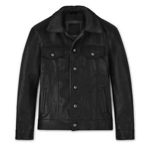 Chaqueta de cuero negra para hombre de alta calidad, chaquetas de cuero premium de alta calidad para hombre a bajo precio. - Product Image 1