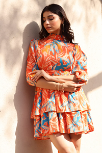 Fabricant de robes sur mesure, robe d'été fluide et élégante à imprimé floral, robe modeste luxueuse en modal, robes maxi tendance de créateurs - Product Image 3