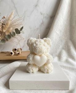 Premium Handmade Teddy <b>Bear</b> Candle Rose Texture Scented Decorative Gift <b>Cute</b> Romantic Valentines Day Wedding Birthday Candle - Product Image 1
