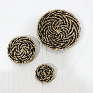 Handmade Seagrass Woven Spiral <b>Boho</b> <b>Wall</b> <b>Hanging</b> Decor Set For Home & Resort - Product Image 5
