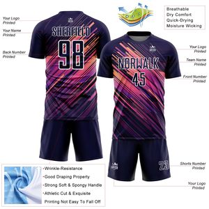 Men's Custom Soccer Football Uniform Set Breathable Jersey Jackets and Tracksuits with Team Logo Printing OEM Service - Product Image 4