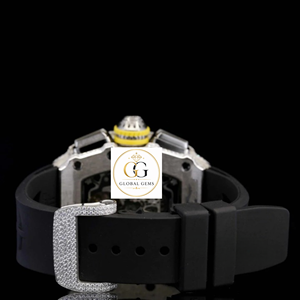 Indian Supplier Moissanite Diamond <b>Automatic</b> Watch Fully Studded Square for Men Available at Export Price - Product Image 4