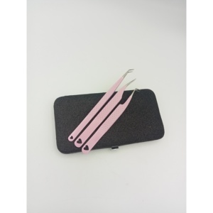 Pinces à cils en acier inoxydable de haute précision à pointe lisse, fabriquées au Pakistan, pour des techniques avancées d'extension de cils - Product Image 1