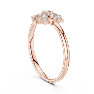 Bague en or massif 14 carats pour femme, sertie d'un diamant rond minimaliste stylisé, idéale pour un cadeau, une demande en mariage, un anniversaire ou un mariage. - Product Image 5
