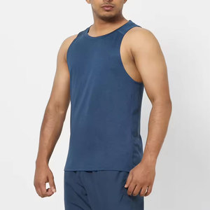 Men's <b>Red</b> Sleeveless <b>Tank</b> <b>Top</b> O-Neck Quick Dry Solid Color Casual Workout Wear - Product Image 2