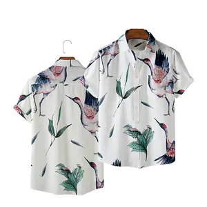 供应商畅销印花材料棉低最小起订量价格成人衬衫男士夏威夷衬衫越南制造