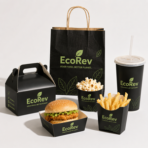 Low MOQ Biodegradable Eco-Friendly Disposable Chicken Fries Burger Salad Box Food Grade Gable Box Fast Food Packaging Paper Box - Product Image 3