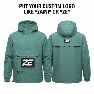 Premium 120 GSM Polyester Waterproof Winter Windbreaker Jacket <b>Men</b> Lightweight <b>Pullover</b> Front Logo Custom Streetwear - Product Image 1