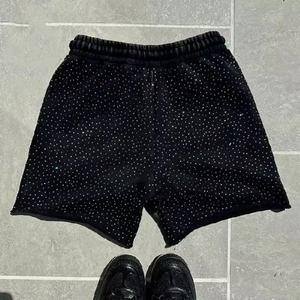 Pantalones Cortos de Mezclilla Cargo para Hombre, Estilo Vintage, Lavado Desgastado, Cintura Media, Bordados con Pedrería, Personalizados OEM - Product Image 2