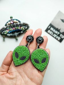 Pendientes de Aro con Lazos Bonitos, Bordados a Mano con Cuentas, Elegantes, para Bodas, Fiestas, Eventos Festivos, Regalos, Joyería de Moda - Product Image 2