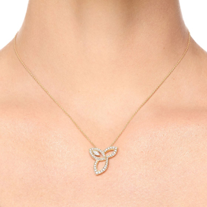 Collar de Lujo con Colgante de Diamantes Chapado en Oro de 18K, Forma de Flor, Corte Marquesa, Cadena de Caja para Uso Diario de Mujer - Product Image 4