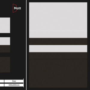 กระเบื้องพอร์ซเลนเคลือบด้านแบบรีไฟน์ ขนาด 12x24 นิ้ว ออกแบบสำหรับตกแต่งภายในสไตล์โมเดิร์น ทนทาน กันลื่น ป้องกันรอยขีดข่วน - Product Image 1