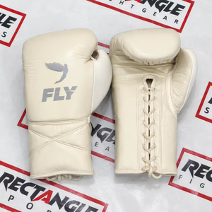 Guantes de Boxeo de Cuero Vacuno Duraderos de Color Beige de Alta Calidad, Personalizados, con Agarre Super Cómodo y Cierre de Cordones para Entrenamiento - Product Image 1