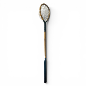 Geoffrey - Palo de Lacrosse Vintage de 45 Pulgadas - Mango de Cuero, Eje de Caña y Red de Malla Roscada - Product Image 1