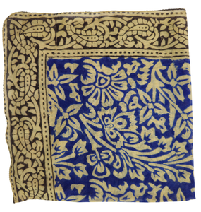 Bandana bleu indigo en coton imprimé à la main, style bohème, foulard floral, bandana fait main, cadeau pour femme - Product Image 4