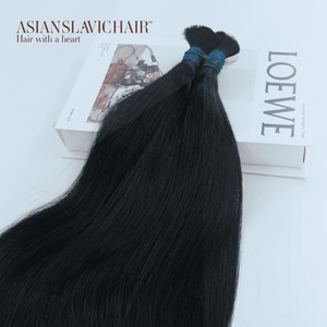 Venta al por mayor de pelo de Vietnam 100% cabello humano virgen sin procesar color negro natural recto extensiones de cabello a granel de ASH - Product Image 6