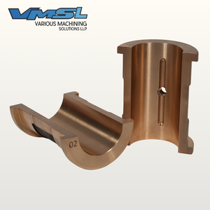 Cojinete de eje de bronce, latón y acero inoxidable de alta resistencia, tipo inserto de bloque de almohada, mecanizado por CNC y por electroerosión por hilo. - Product Image 4