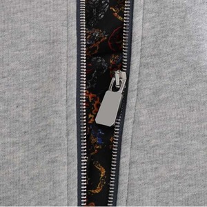 Survêtement gris à capuche pour homme, fermeture éclair intégrale, coupe décontractée, couleur unie, poches latérales, idéal pour l'automne, 100 % coton, poids moyen - Product Image 6