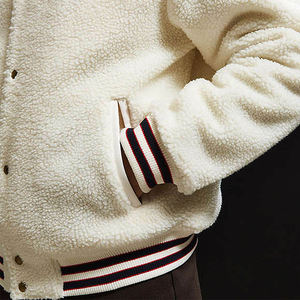 Veste universitaire en polaire pour homme EXPERT HAND INDUSTRY, col montant, fermeture boutonnée, chaude, décontractée, pour l'hiver, coupe classique, Sherpa - Product Image 5