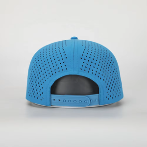 Gorra de 5 Paneles con Visera Plana y Cierre a Presión, con Logotipo Personalizado, Perforaciones Cortadas con Láser, Impermeable, Deportiva, Estilo Hip Hop - Product Image 3
