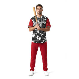 ชุดเบสบอลทีม OEM เสื้อและกางเกงแบบสั่งทำ ลายพิมพ์แบบ Sublimation ออกแบบเองได้ ชุดยูนิฟอร์มเบสบอลสโมสร แขนสั้น สีพื้น สำหรับทุกฤดูกาล - Product Image 5