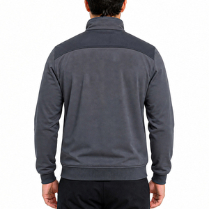 Blouson bomber gris zippé pour homme, col montant, coupe décontractée, coupe-vent, vêtement d'extérieur, veste de sport pour homme, idéal pour l'hiver - Product Image 2