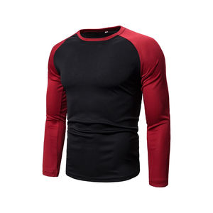 Camiseta elegante estilo street de manga larga con cuello redondo, camiseta negra de manga larga de punto - Product Image 4