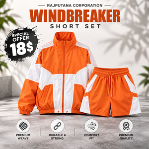 Conjunto Deportivo para Mujer, Ligero, Cortavientos, Holgado, Impermeable, de Secado Rápido, con Pantalones Cortos y Camiseta de Manga Larga para Entrenamiento y Running - Product Image 1
