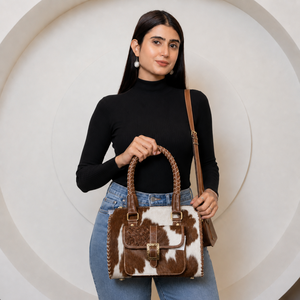 New Arrival Hair On Cowhide Leather Duffel Speedy Bags Genuine Leather <b>Handbags</b> for Women's Crossbody Travel Weekender Bags - Product Image 4