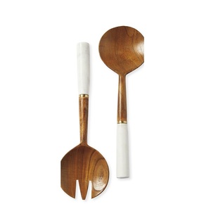 High Demand Resin & Wood Salad Server Utensils <b>Spoon</b> with Premium Polished Resin <b>Soup</b> Noodle Serving Tools Set for Kitchen Usage - Product Image 4