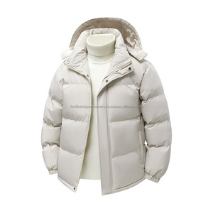Veste matelassée à capuche, hiver, décontractée, écologique, doublure en laine, coupe-vent, rembourrage en polyester, fermeture éclair, couleur unie, coupe classique - Product Image 3