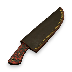 Cuchillo de Caza de Hoja Fija Forjado EDC, Acero 12c27, Mango de Madera Pakka, Funda de Cuero, ODM OEM, Hoja Entera, Cuchillo de Supervivencia para Camping - Product Image 5