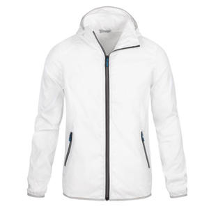 <b>Men's</b> <b>White</b> Hooded Waterproof Windproof Lightweight <b>Jacket</b> with Zipper Closure and Side Pockets for Casual Outdoor Wear For <b>Men</b> - Product Image 5