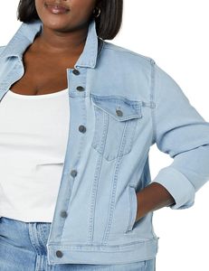Veste en jean classique pour femme, coupe ajustée, boutonnée, style décontracté streetwear, en coton, confort quotidien - Product Image 6