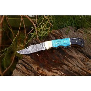 มีดพกทำมือเหล็กดามัสกัส Jexmoo พร้อมปลอกหนัง สำหรับเป็นของขวัญวันครบรอบ ของขวัญเพื่อนเจ้าบ่าว - Product Image 3