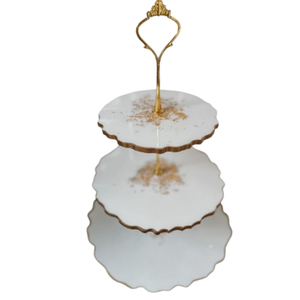Handmade 3-Tier Epoxy Resin <b>Cake</b> <b>Stand</b> Luxury <b>Marble</b>-Effect Dessert Tower & Cupcake Holder For Weddings Birthdays And Home Decor - Product Image 2