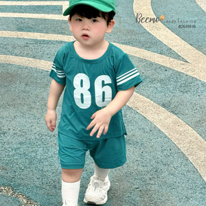 Hot Selling Summer Casual Sporty Set Number Print Children's Soccer Boys' Wear Playing <b>Football</b> <b>Toddler</b> Boys Clothes - Product Image 4