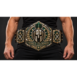 Cinturón de Campeonato Spartan Personalizado, Placas Metálicas para Lucha Libre, Boxeo, MMA, Correa de Cuero PU, Logotipo Personalizado, Fabricante OEM - Product Image 1